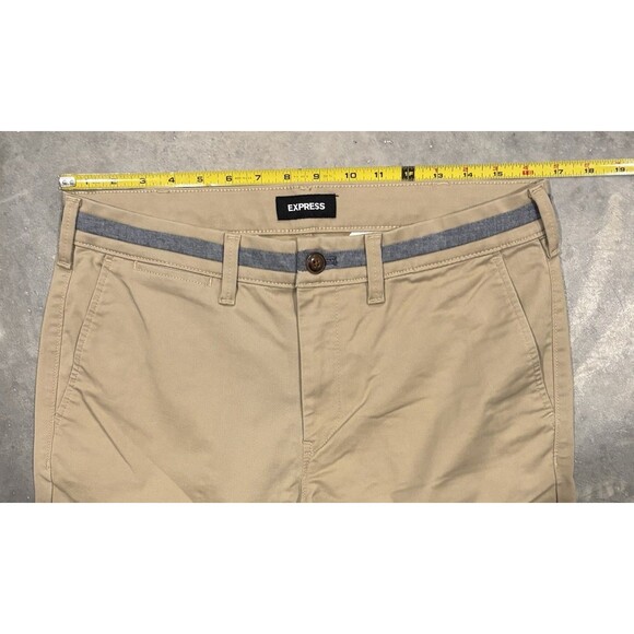 Express Men’s Pants Stretch 365 Comfort Slim Khaki 32x34 - Picture 3 of 7